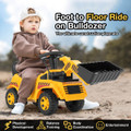 Kids' Ride-on Bulldozer with Adjustable Bucket and Under-Seat Storage product image