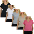Women’s Relaxed Fit V-Neck Short Sleeve Tee (5-Pack) product image