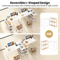 L-Shaped Computer Desk with Power Outlets and Removable Shelf product image