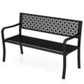 50-inch Garden Bench with Patterned Backrest and Curved Armrests product image