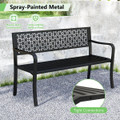 50-inch Garden Bench with Patterned Backrest and Curved Armrests product image