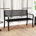 50-inch Garden Bench with Patterned Backrest and Curved Armrests product image