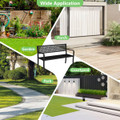 50-inch Garden Bench with Patterned Backrest and Curved Armrests product image