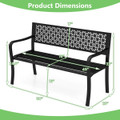 50-inch Garden Bench with Patterned Backrest and Curved Armrests product image