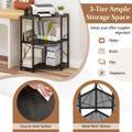 3-Tier Corner Table with Charging Station and Adjustable Metal Frame product image