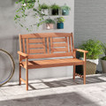 Outdoor Solid Wood Loveseat with Inclined Backrest and Slatted Seat product image
