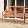 Outdoor Solid Wood Loveseat with Inclined Backrest and Slatted Seat product image