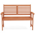 Outdoor Solid Wood Loveseat with Inclined Backrest and Slatted Seat product image