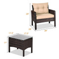 Cushioned Rattan 3-Piece Patio Furniture Set product image