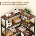 5-Tier 71"  L-Shaped Corner Bookcase with 2 Anti-Toppling Kits product image