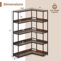 5-Tier 71"  L-Shaped Corner Bookcase with 2 Anti-Toppling Kits product image