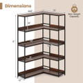 5-Tier 71"  L-Shaped Corner Bookcase with 2 Anti-Toppling Kits product image