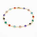 18K Gold-Plated High-Polish Finish Crystal Anklet product image