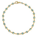 18K Gold-Plated High-Polish Finish Crystal Anklet product image