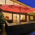 15-Foot Double-Sided Patio Umbrella with 48 Solar LED Lights product image