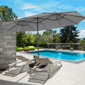 15-Foot Double-Sided Patio Umbrella with 48 Solar LED Lights product image