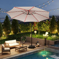 10-Foot Solar Offset Hanging Umbrella with Base product image