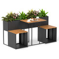 Patio Furniture Set with Raised Garden Bed and Built-in Storage Space product image
