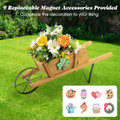 Wooden Wagon Planter with 9 Holiday Magnets product image