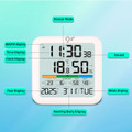 Indoor Hygrometer Thermometer, Desktop Digital Thermometer with Temperature and Humidity Monitor with Alarm clock For Home Garage Greenhouse product image
