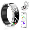 Smart Ring with Display Screen & Touch Button,Bluetooth Connection for Women Men,Fitness Tracker Sleep Monitoring Waterproof(Silver-8#) product image