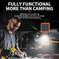 Solar Camping Fan with LED Lantern Emergency Power Bank,3 Wind Speeds 5 Light Modes,180 Degree Adjustable For Camping,Emergencies,Outdoor Color Orange product image