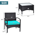 3-Piece Patio Rattan Furniture Set with Coffee Table product image