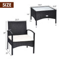 3-Piece Patio Rattan Furniture Set with Coffee Table product image