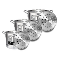 6-Piece Aluminum Stock Pot Set with Lid and Steamer Insert product image