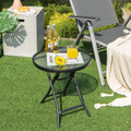 Patio Side Table with Tempered Glass Tabletop product image