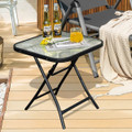 Patio Side Table with Tempered Glass Tabletop product image