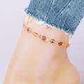 Gold Mariner Evil Eye Crystal Ankle Bracelet product image