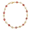 Gold Mariner Evil Eye Crystal Ankle Bracelet product image