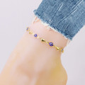 Gold Mariner Evil Eye Crystal Ankle Bracelet product image