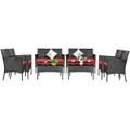 Rattan Outdoor 8-Piece Beige Cushion Patio Set product image