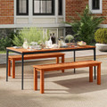 47" Slatted Patio Wood Bench  product image
