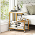 Modern G-Shaped 3-Tier Side Table with Locakable Casters product image