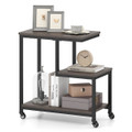 Modern G-Shaped 3-Tier Side Table with Locakable Casters product image