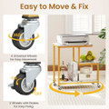 Modern G-Shaped 3-Tier Side Table with Locakable Casters product image