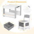 4-in-1 Kids Table and Chair Set with Reverisble Tabletop product image
