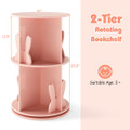 2-Tier Kids Freestanding Rotating Bookshelf with 360° Revolving Display product image