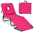 Beach Chaise Lounge with Face Hole Pillows & 5-Position Adjust product image