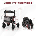 Folding Walker with 9" Pneumatic Tires and Adjustable Handle Height product image