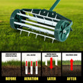 18-inch Lawn Aerator with Long Steel Handle and Spiked Roller product image