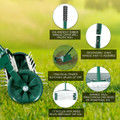 18-inch Lawn Aerator with Long Steel Handle and Spiked Roller product image