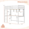 Twin Size Loft Bed with Desk and Shelves product image