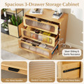 Mid-Century 3-Drawer Dresser with Solid Bamboo Frame product image