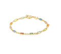7.5-inch 14K Gold Plated Multicolor Crystal Bracelet product image