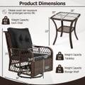 3-Piece Patio Furniture Set with 2-Tier Side Table and Cushions product image