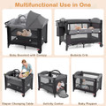 Portable Crib with 4-Side Visible Mesh and Changing Table product image
